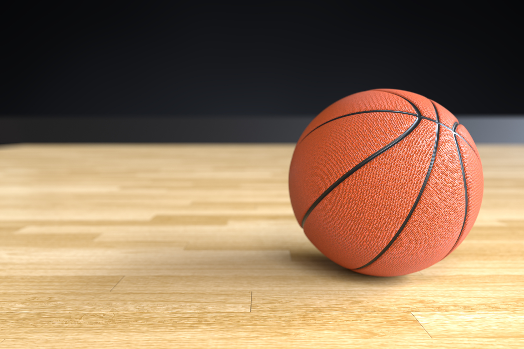 Basketball on Wodden Floor